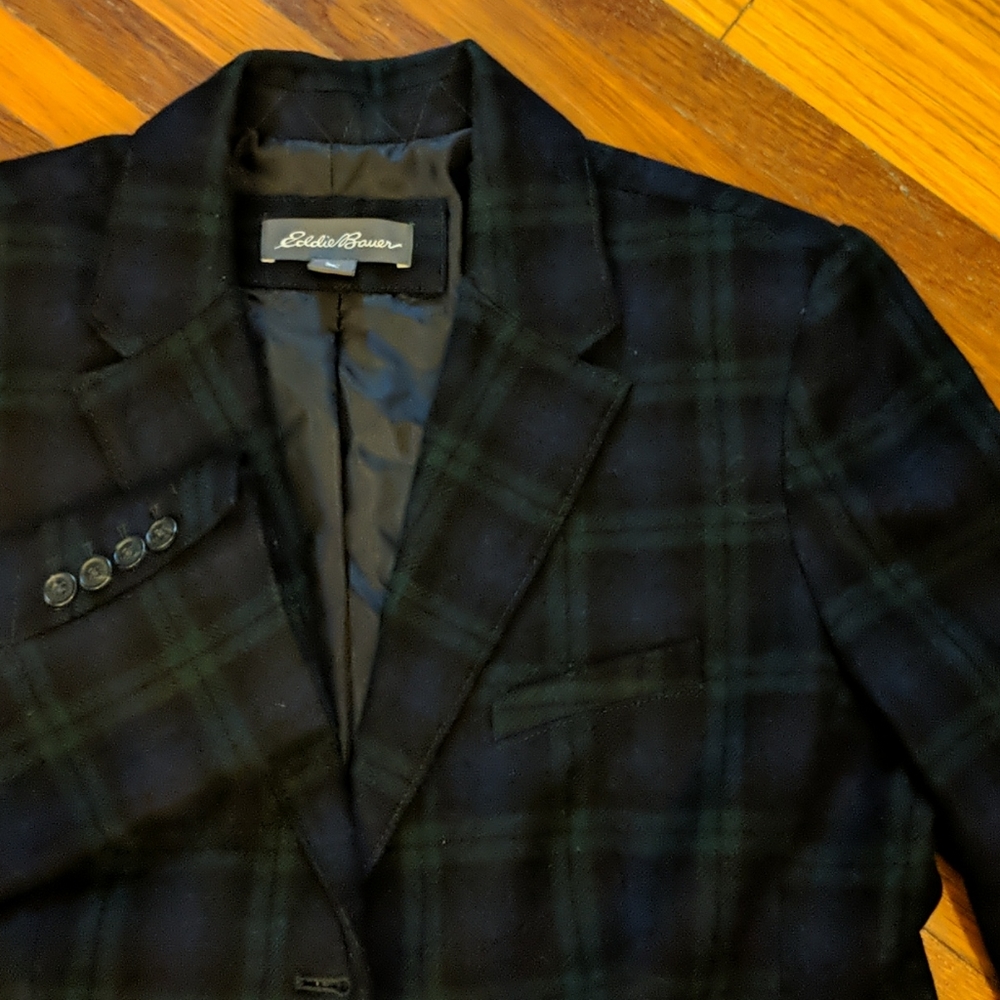 Eddie Bauer ladies fall navy, black and green blazer